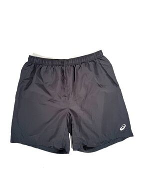 ASICS Men's Woven Athletic Lined Running Shorts Reflective Grey Zipper Pocket M